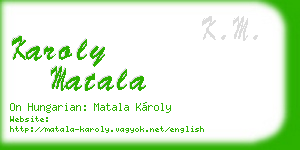 karoly matala business card