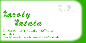 karoly matala business card